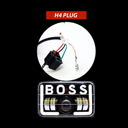 Splendor BOSS DRL LED Projector Headlight Assembly Hi/Low Beam With BOSS DRL For Hero Splendor Plus, Splendor Pro, Splendor