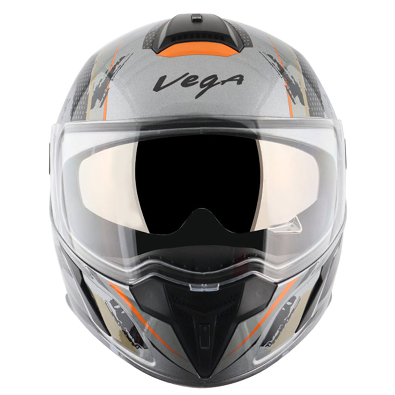 Vega Ryker D/V Attic Grey Black Helmet - bikerstore.in