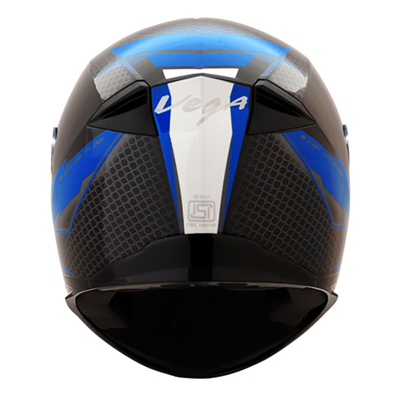 Vega Ryker D/V Bolder Black Blue Helmet - bikerstore.in