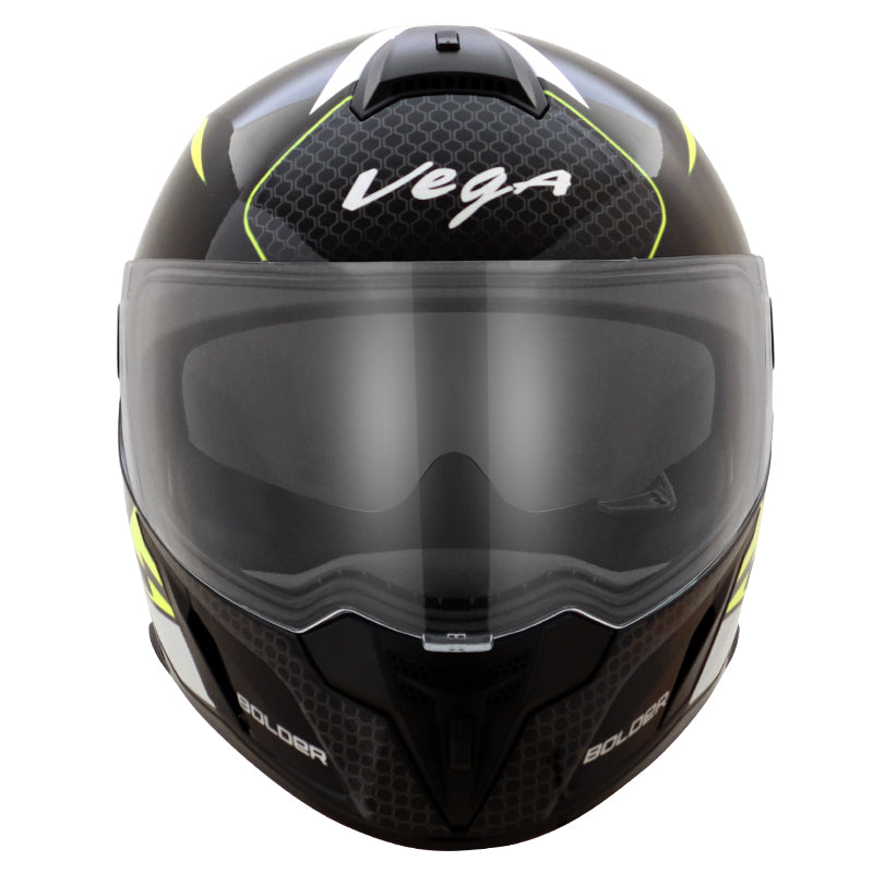 Vega Ryker D/V Bolder Black Neon Yellow Helmet - bikerstore.in