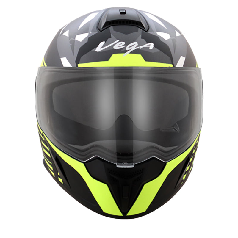 Vega Ryker D/V Camo Black Neon Yellow Helmet - bikerstore.in