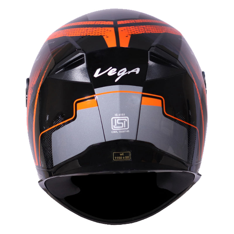 Vega Ryker D/V Diamond Black Orange Helmet - bikerstore.in