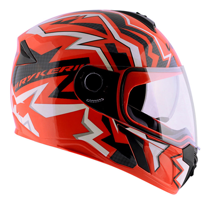 Vega Ryker D/V Elite Orange White Helmet - bikerstore.in