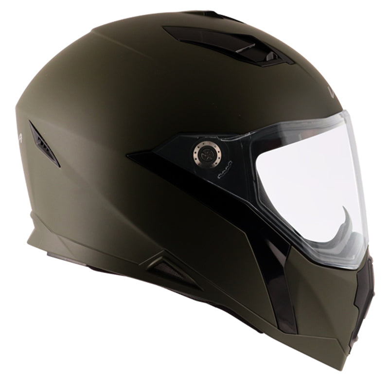 Vega Storm Dull Battle Green Helmet - bikerstore.in