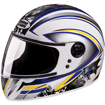 Studds Chrome D1 Decor White N1 Helmet - bikerstore.in