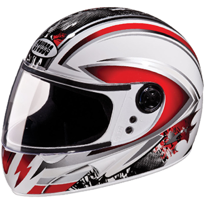 Studds Chrome D1 Decor White N2 Helmet - bikerstore.in