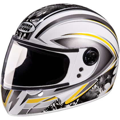Studds Chrome D1 Decor White N4 Helmet - bikerstore.in