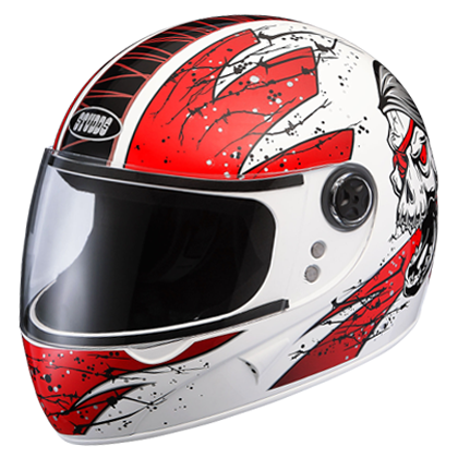 Studds Chrome D3 Decor White N2 Helmet - bikerstore.in