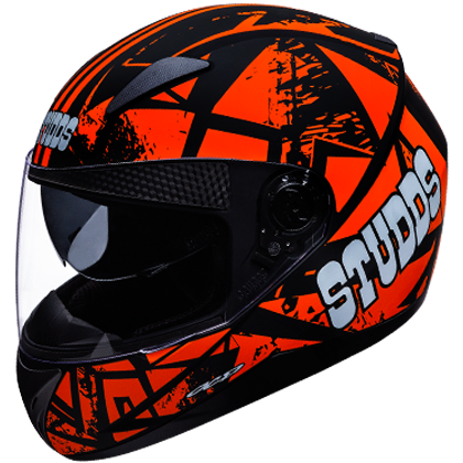 Studds SHIFTER D4 Decor Matt Black N10 Orange - bikerstore.in