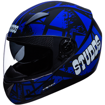 Studds SHIFTER D4 Decor Matt Black N1 Blue - bikerstore.in