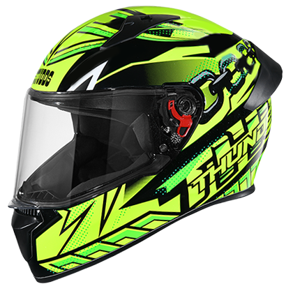 Studds Thunder D5 Decor With Spoiler Matt Black & Green N5 - bikerstore.in
