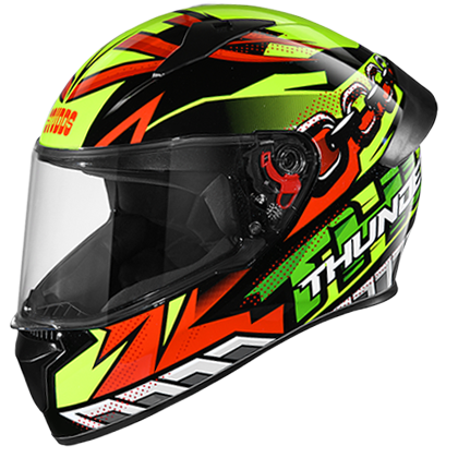 Studds Thunder D5 Decor With Spoiler Matt Black & Red N5 - bikerstore.in