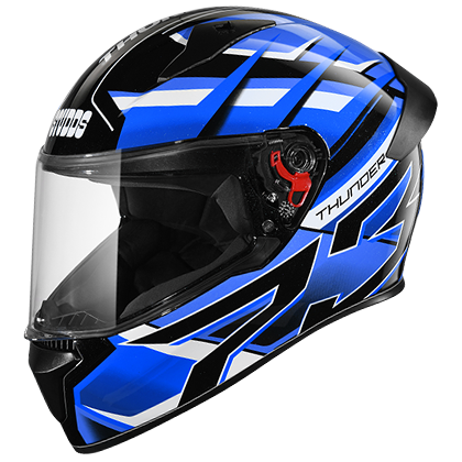 Studds Thunder D6 Decor With Spoiler Black Blue N1 - bikerstore.in
