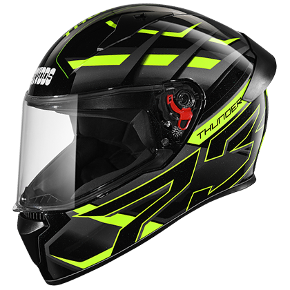 Studds Thunder D6 Decor With Spoiler Black Grey N5 - bikerstore.in