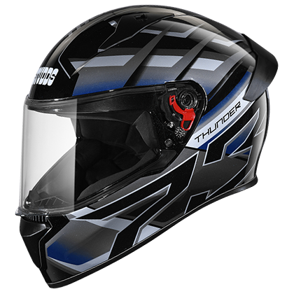 Studds Thunder D6 Decor With Spoiler Black Grey N6 - bikerstore.in