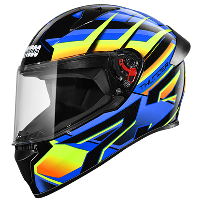 Studds Thunder D6 Decor With Spoiler Black Orange N1 - bikerstore.in