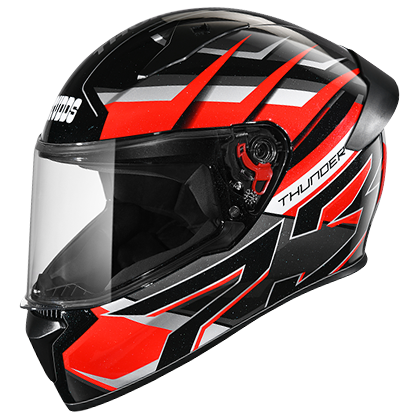 Studds Thunder D6 Decor With Spoiler Black Red N4 - bikerstore.in