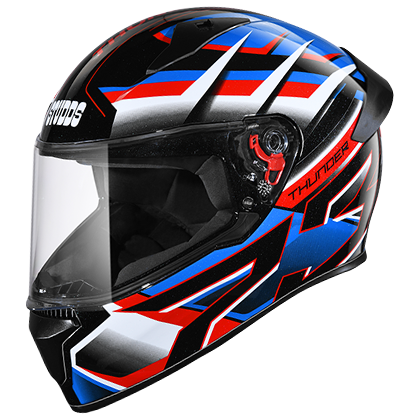 Studds Thunder D6 Decor With Spoiler Black White N1 - bikerstore.in