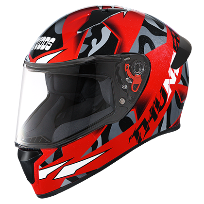 Studds Thunder D7 Decor With Spoiler Red N9 - bikerstore.in