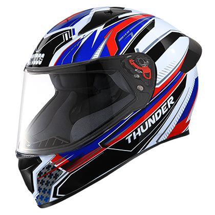 Studds Thunder D8 Decor With Spoiler White N1 - bikerstore.in