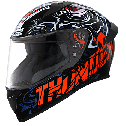 Studds Thunder D9 Decor With Spoiler Black N2 - bikerstore.in
