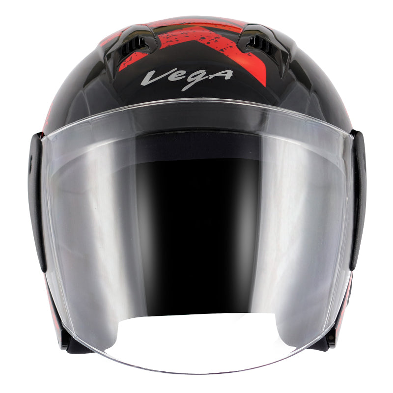 Vega Lark Victor Black Red Helmet - bikerstore.in
