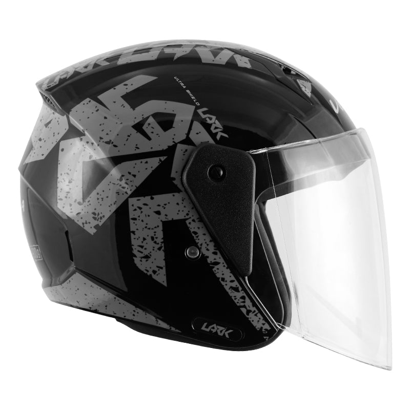 Vega Lark Victor Black Silver Helmet - bikerstore.in