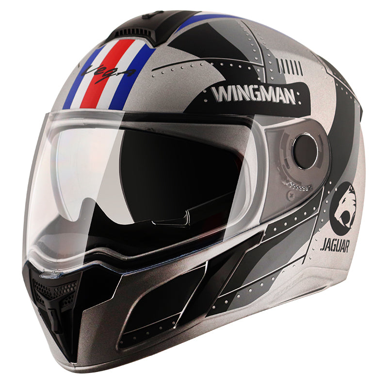 Vega Ryker D/V Wingman Dull Cool Grey Black Helmet - bikerstore.in