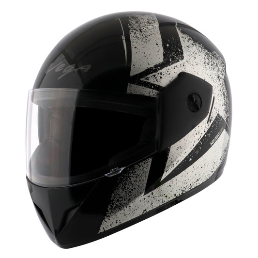 Vega Cliff Adventure Black Silver Helmet - bikerstore.in