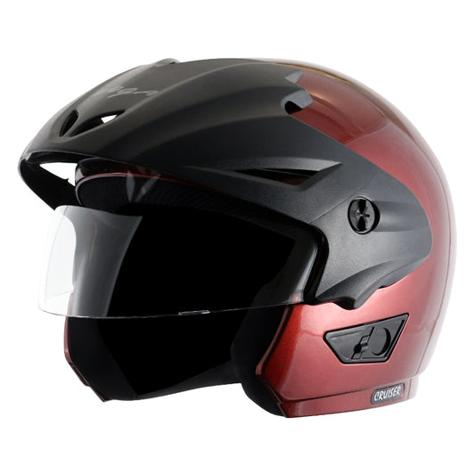 Vega Cruiser W/P Burgundy Helmet - bikerstore.in