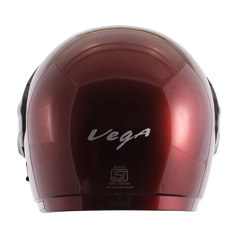 Vega Cruiser W/P Burgundy Helmet - bikerstore.in