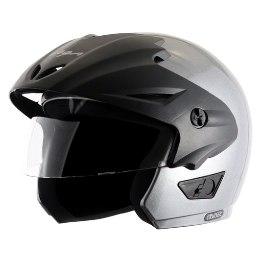 Vega Cruiser W/P Silver Helmet - bikerstore.in