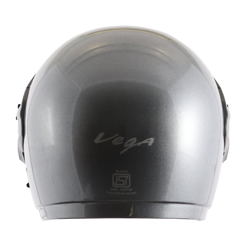 Vega Cruiser W/P Silver Helmet - bikerstore.in