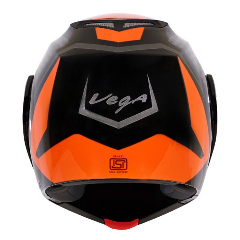 Vega Crux Dx Checks Black Orange Helmet - bikerstore.in