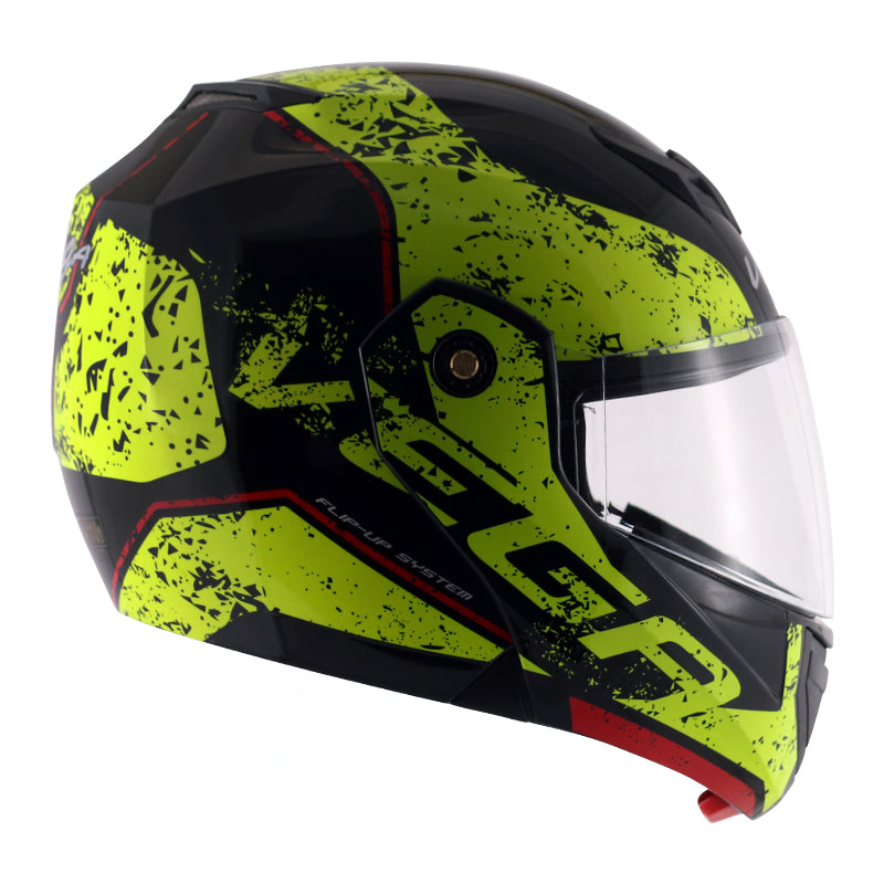 Vega Crux Dx Victor Black Neon Yellow Helmet - bikerstore.in