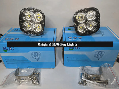 Hjg 4 Led Cree 60w Fog Light Auxiliary Light For All Motorcycles With Yellow Filter Cap (Set of 2) - bikerstore.in