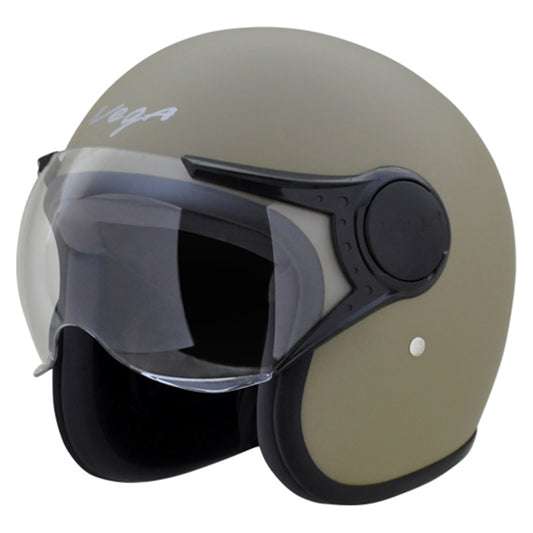 Vega JET W/Visor Dull Desert Storm Helmet - bikerstore.in