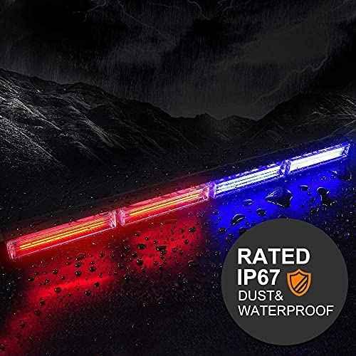 LED Red Blue Strobe Light Flasher Bar 24 inch Cob 42W LED Lights, Safety Flashing Red Blue Light Bars with Cigar Lighter for Bikes, Cars, Heavy Vehicles - bikerstore.in