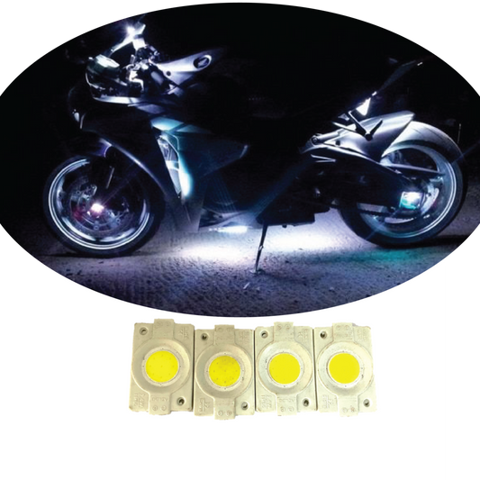 hjg Sunny Day WHITE IMPORTED Underglow PATCH LIGHTS (Front/Rear , Bike Body Lights) - PACK OF 4 - IP65 WATERPROOF DUSTPROOF SHOCKPROOF - Universal Decorative Light for all Motorbike, Car LED  - bikerstore.in