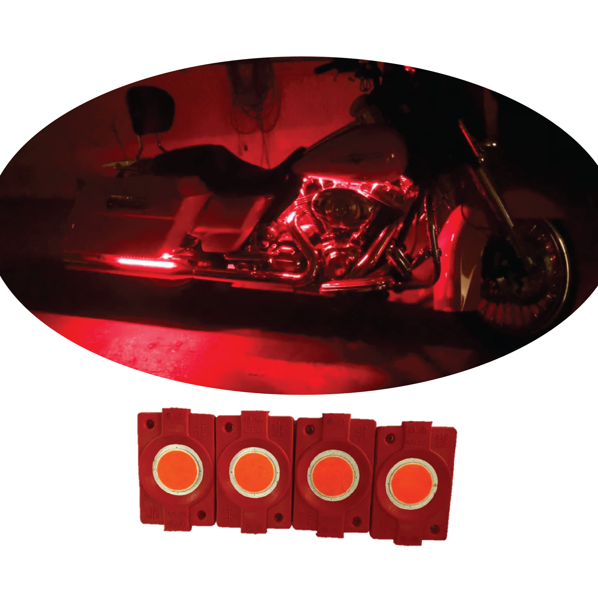 Red led best sale light for bike