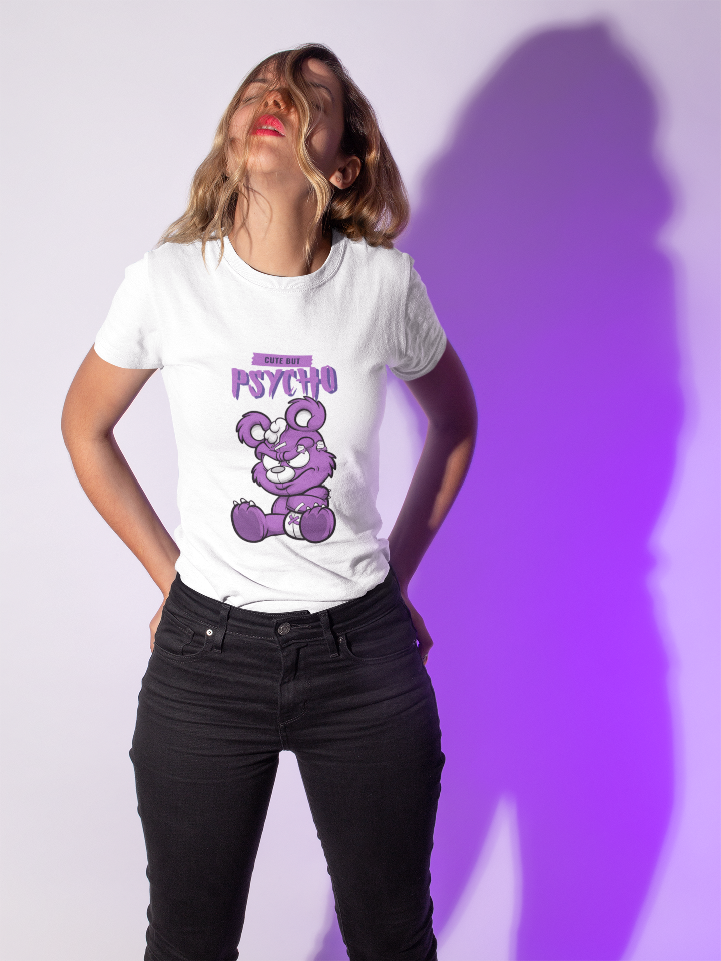 Cute But Psycho T-Shirt for Women | BIKERSTORE.IN - bikerstore.in