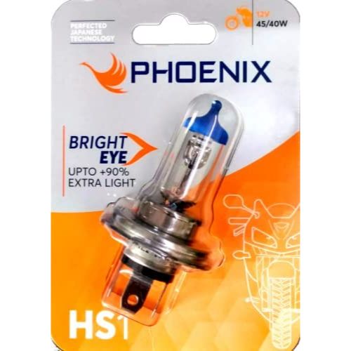 Phoenix BRIGHT EYE HS1 Px43t 7596 12V, 45/40W Headlight Bulb for 2 Wheelers (Blister Pack), Halogen, White - bikerstore.in