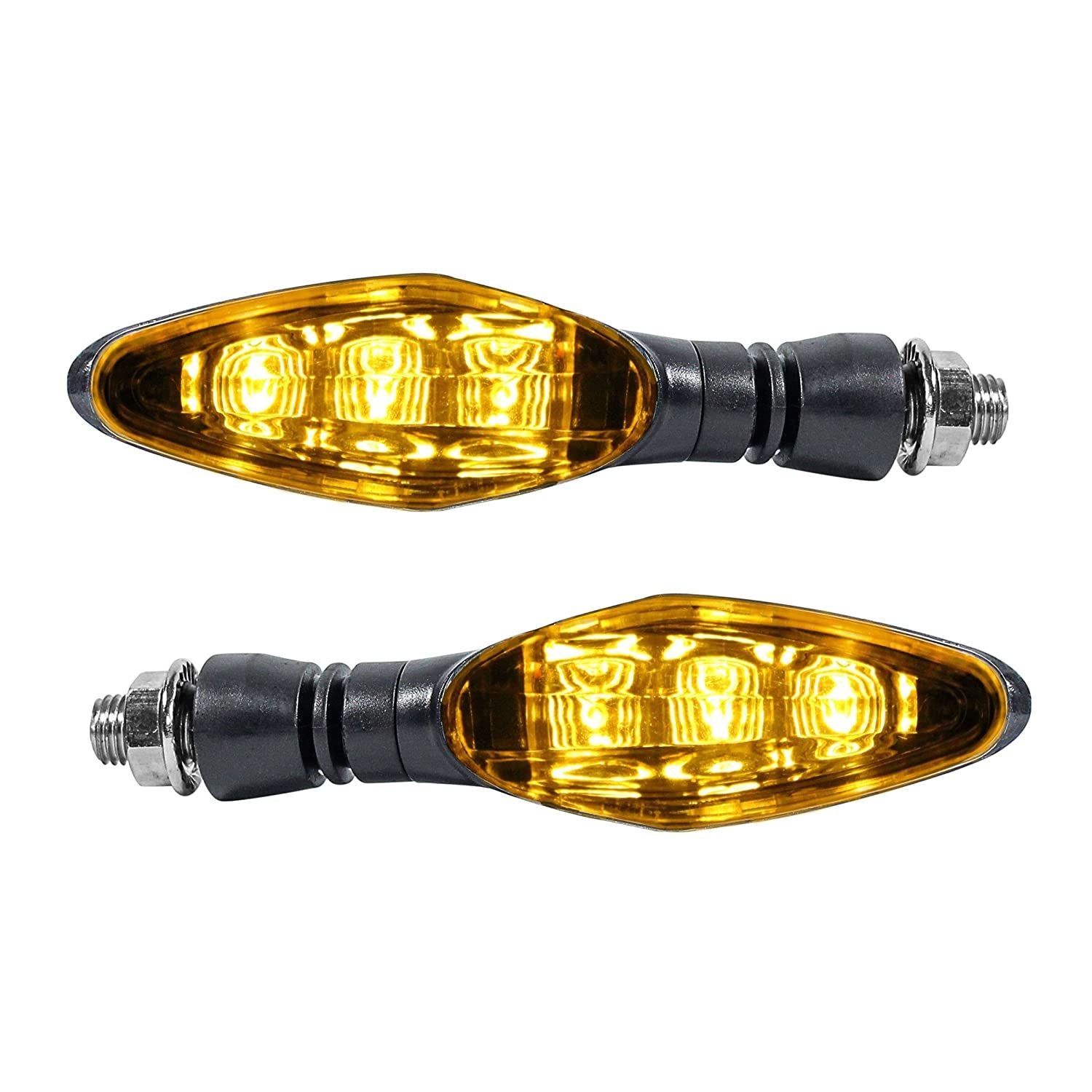 3 LED Universal Motorcycle Bright LED Amber Turn Signal Light Indicato ...