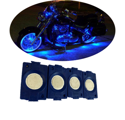 hjg Sunny Day BLUE IMPORTED Underglow PATCH LIGHTS (Front/Rear , Bike Body Lights) - PACK OF 4 - IP65 WATERPROOF DUSTPROOF SHOCKPROOF - Universal Decorative Light for all Motorbike, Car LED ( - bikerstore.in